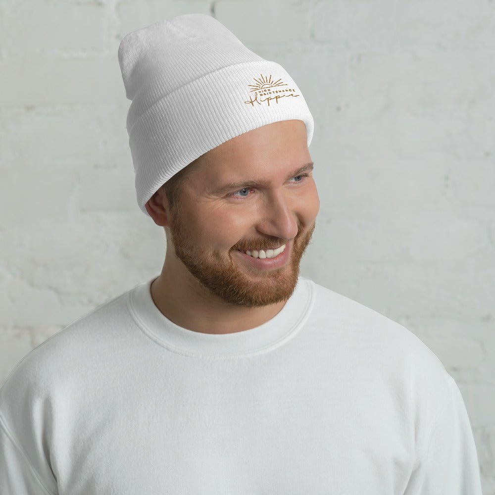 High-Maintenance Hippie Cuffed Beanie in Camel