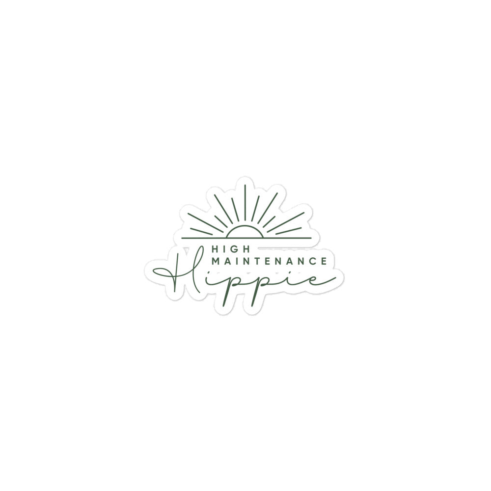 High-Maintenance Hippie Sticker in Dark Green