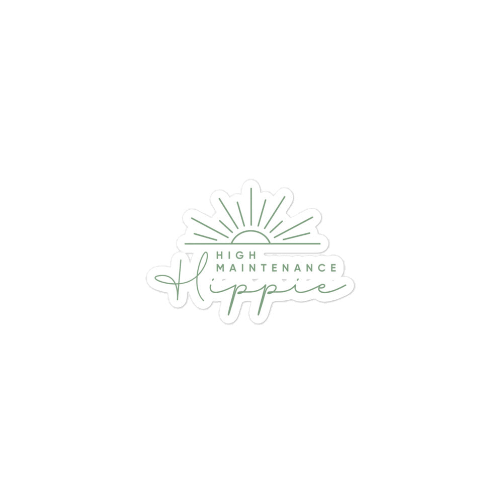 High-Maintenance Hippie Sticker in Light Green