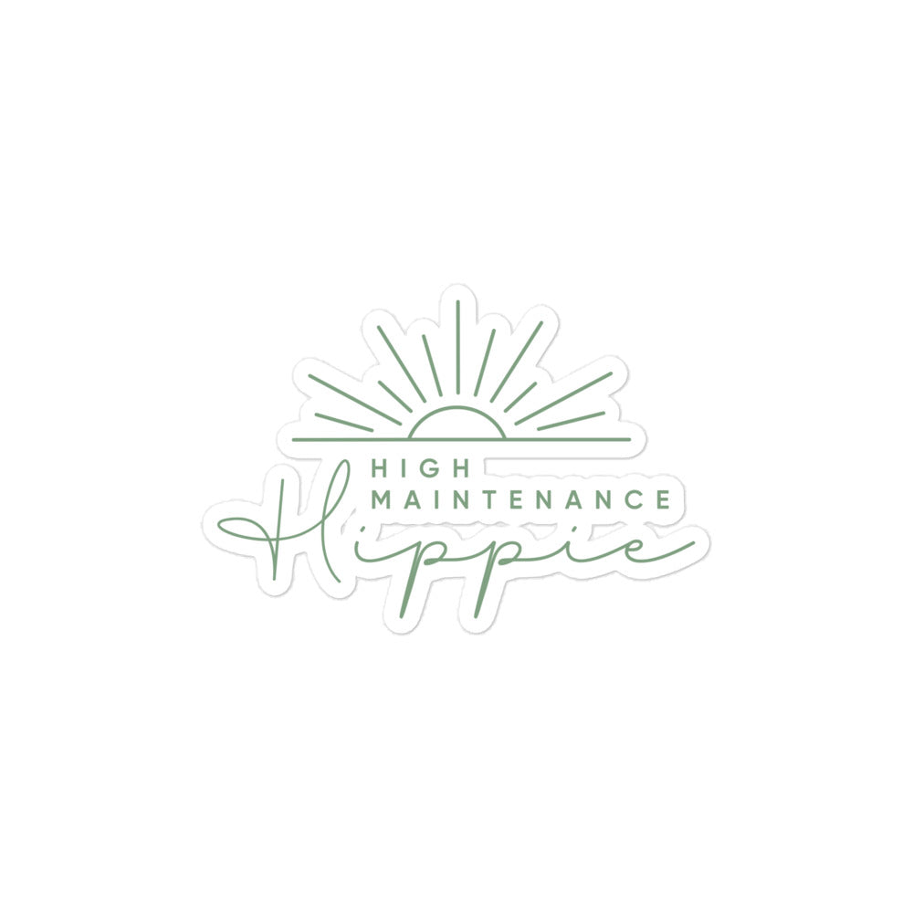 High-Maintenance Hippie Sticker in Light Green