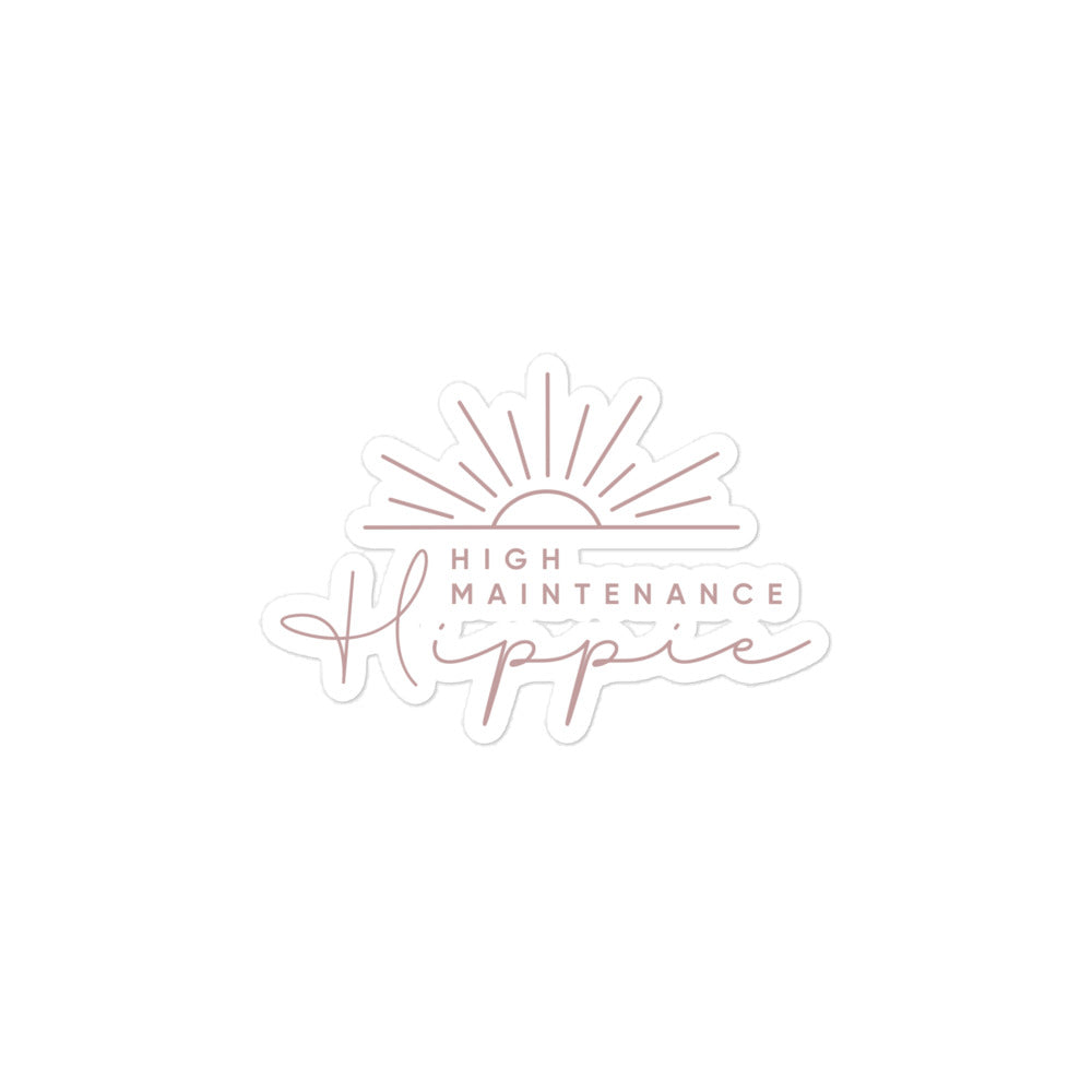 High-Maintenance Hippie Sticker in Pink