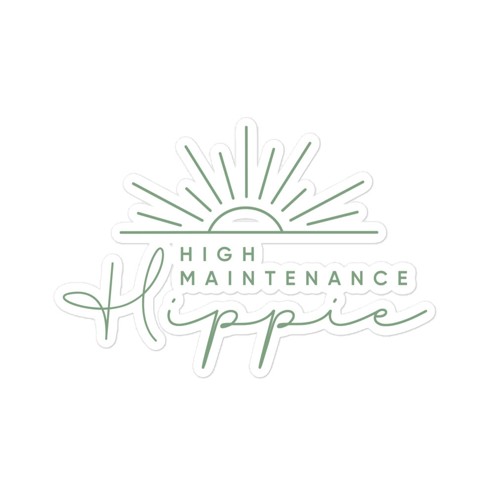 High-Maintenance Hippie Sticker in Light Green