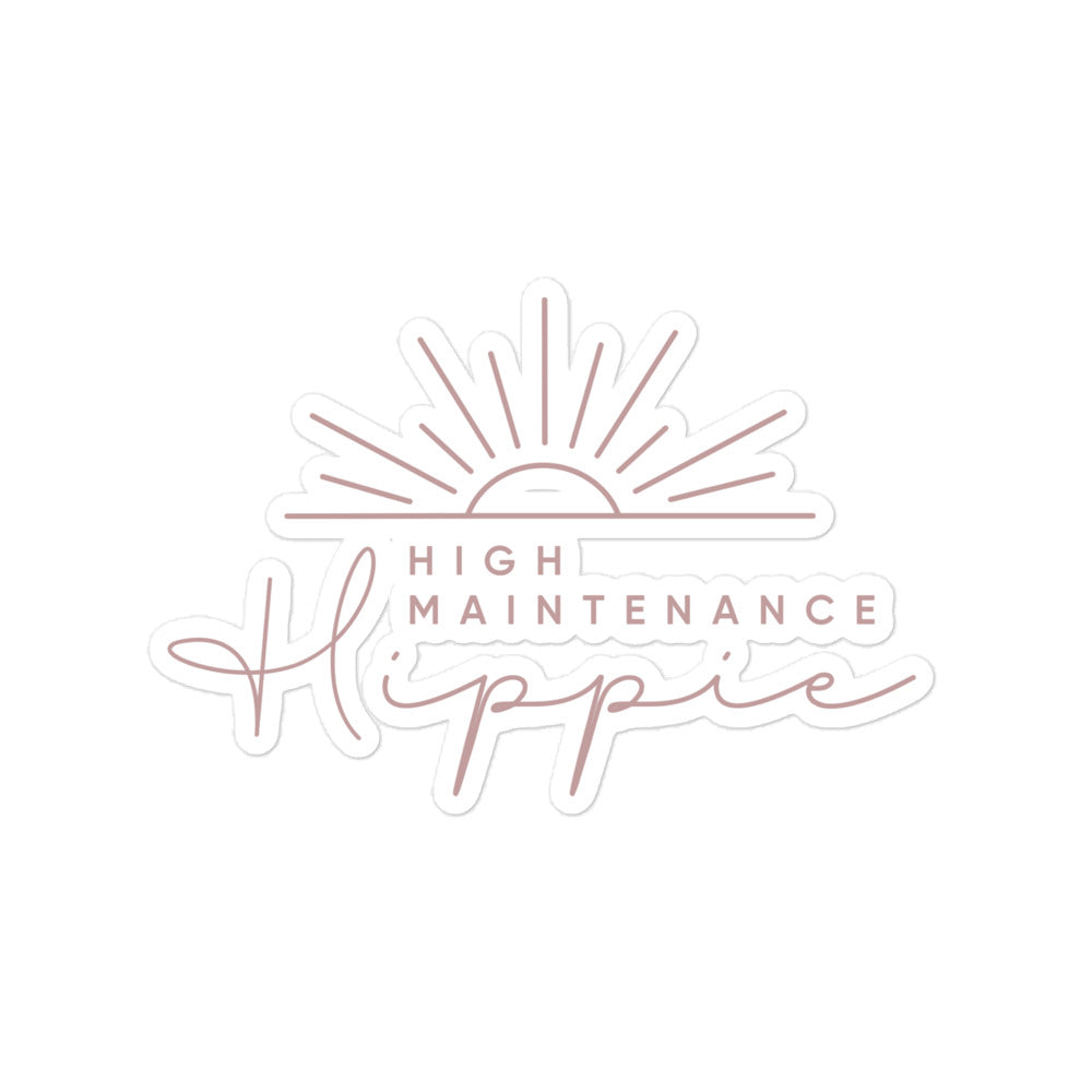 High-Maintenance Hippie Sticker in Pink