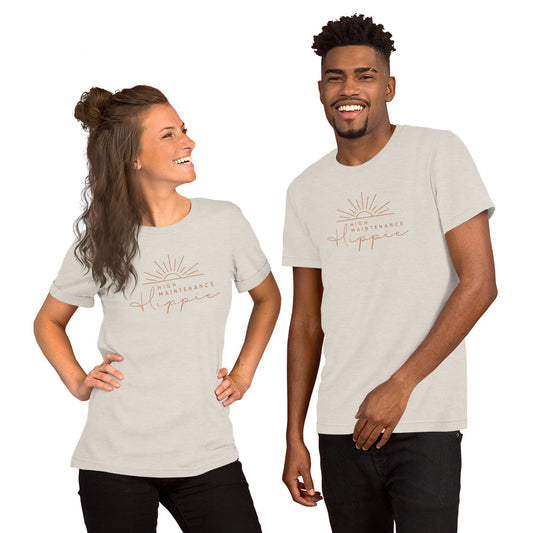 High-Maintenance Hippie Unisex Tee in Camel