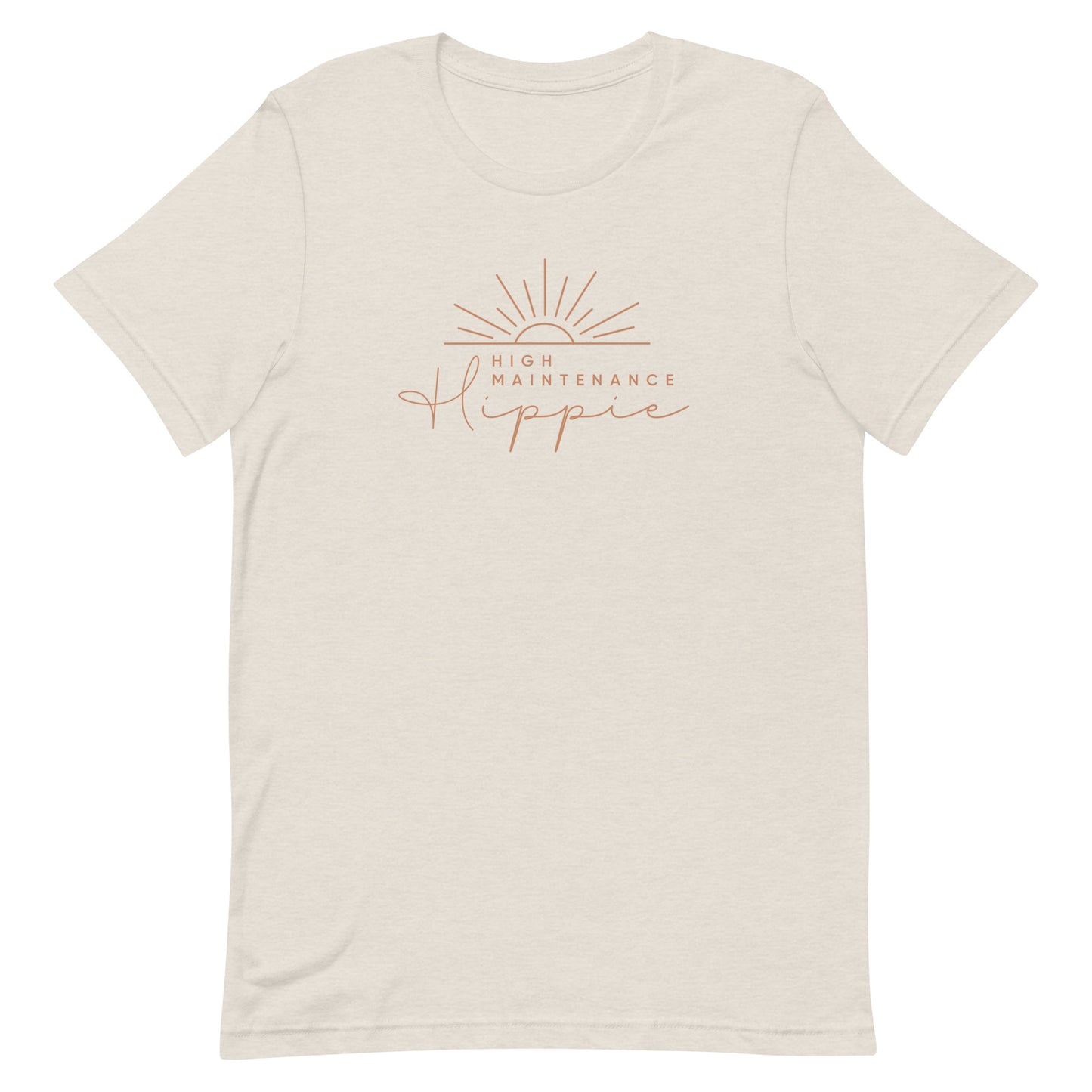 High-Maintenance Hippie Unisex Tee in Camel