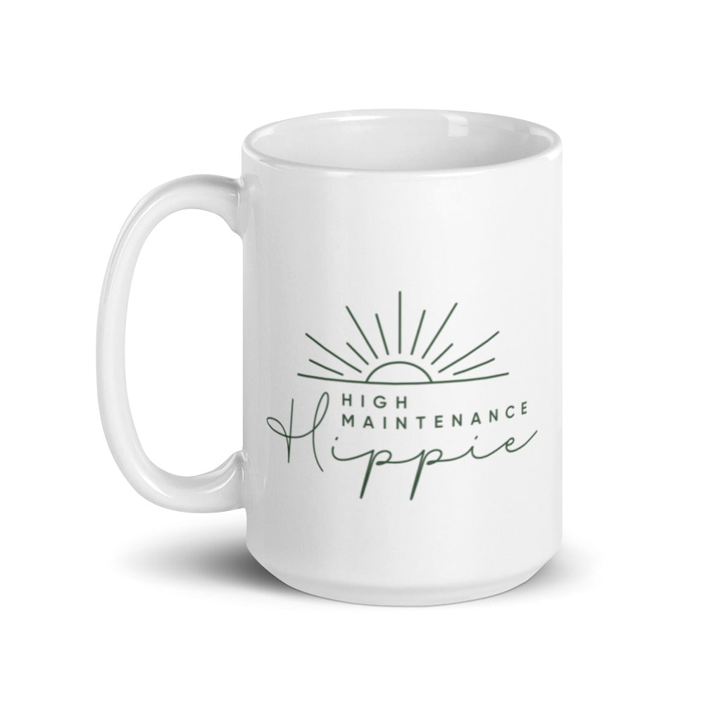 High-Maintenance Hippie Mug in Dark Green