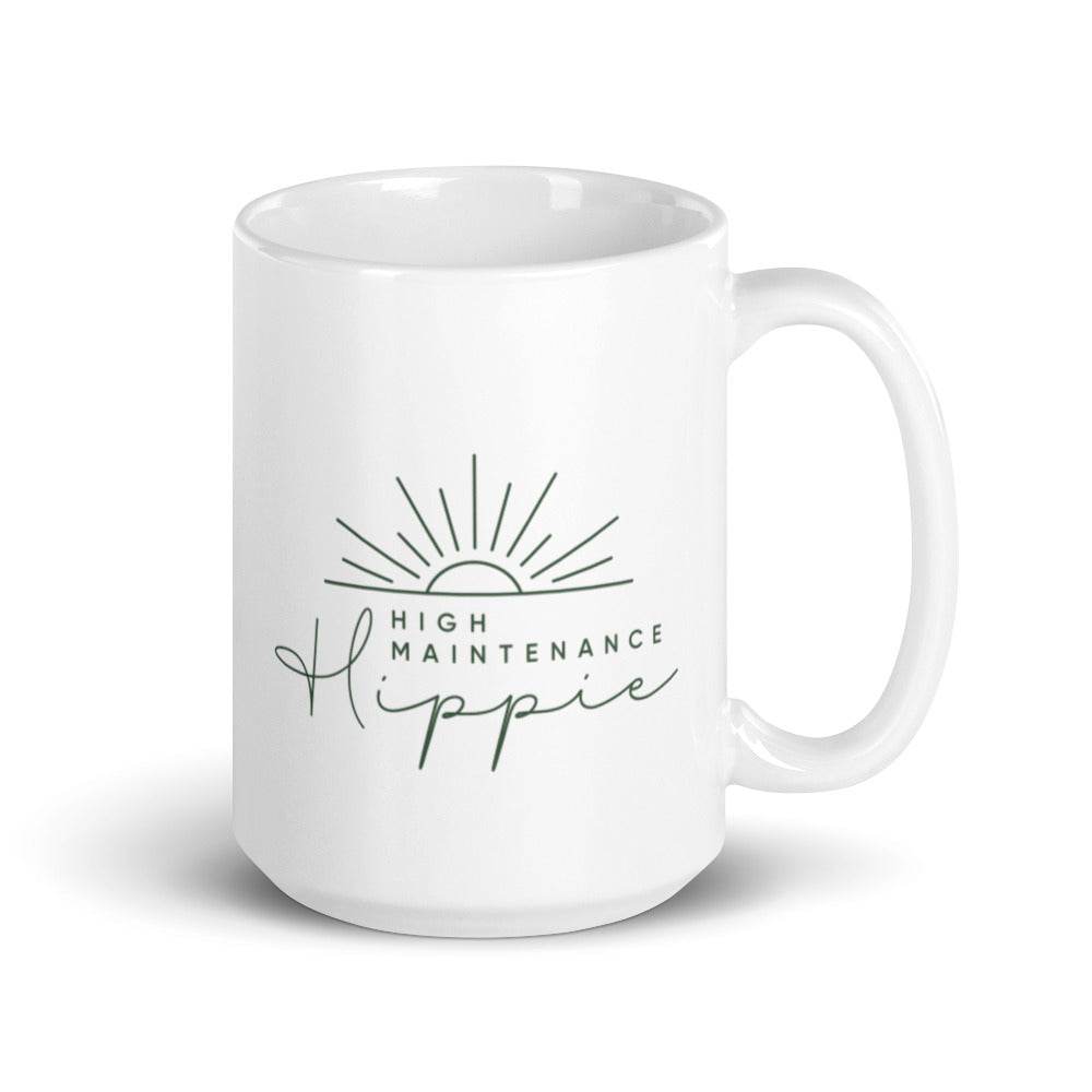 High-Maintenance Hippie Mug in Dark Green