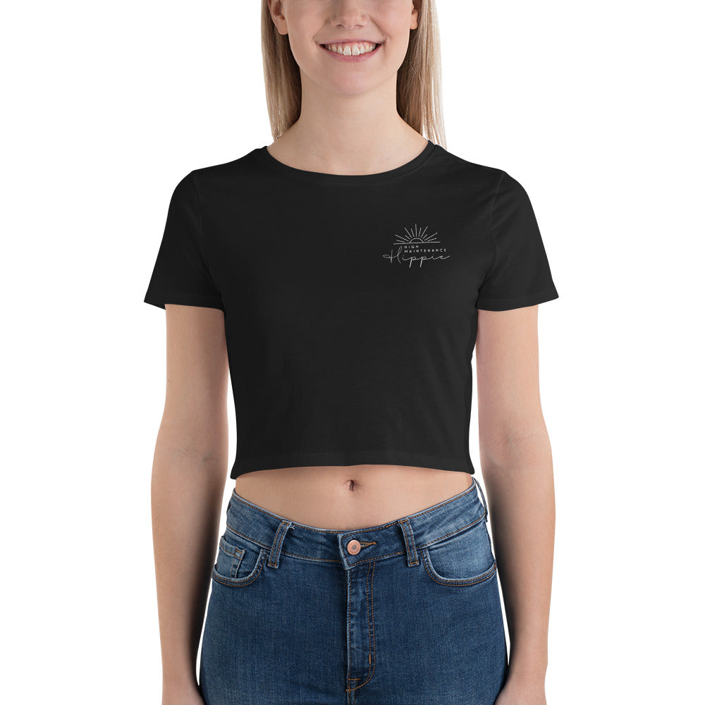 High-Maintenance Hippie Women’s Crop Tee in Off-White